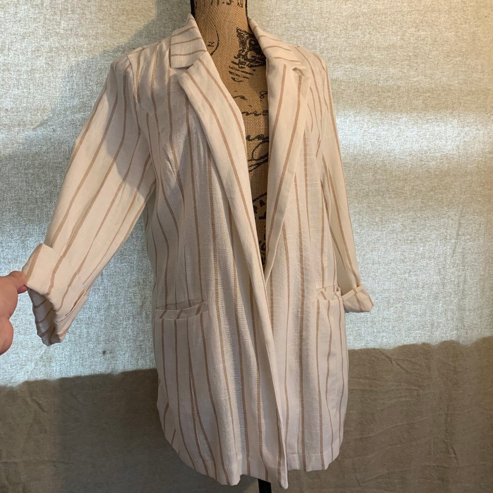Blashe Cream & Tan Lightweight Blazer View 2